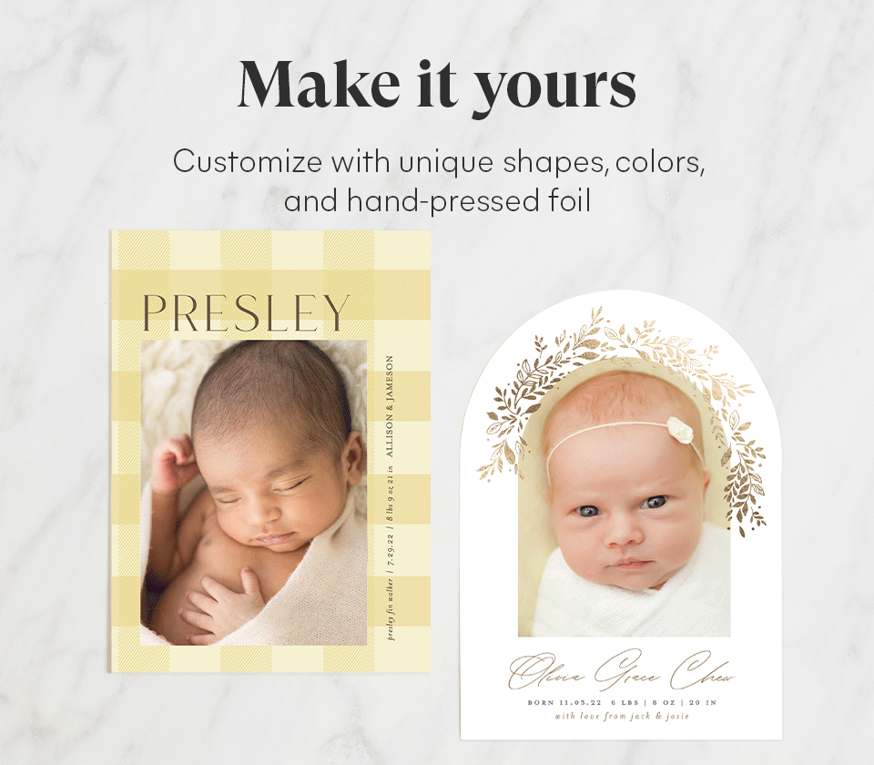 Holiday birth hot sale announcements minted